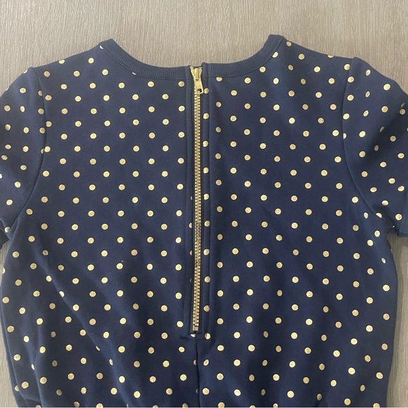 Blush by US Angels cotton navy gold polka dots jumper elastic waist Size 10/12 - Picture 9 of 14